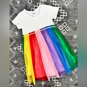 Hanna Andersson rainbow tulle dress size 6/7